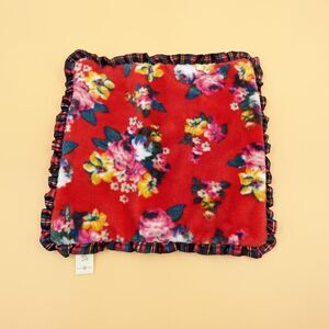 Matilda Jane Security Blanket Small Red Floral Fleece Lovey Ruffled Sherpa